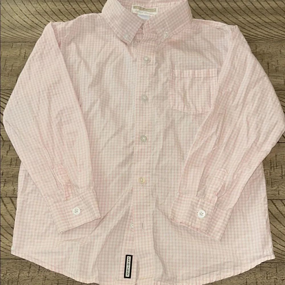 Janie and Jack ๐ฏ CottonClassic Pink Checkered KidsโShirt